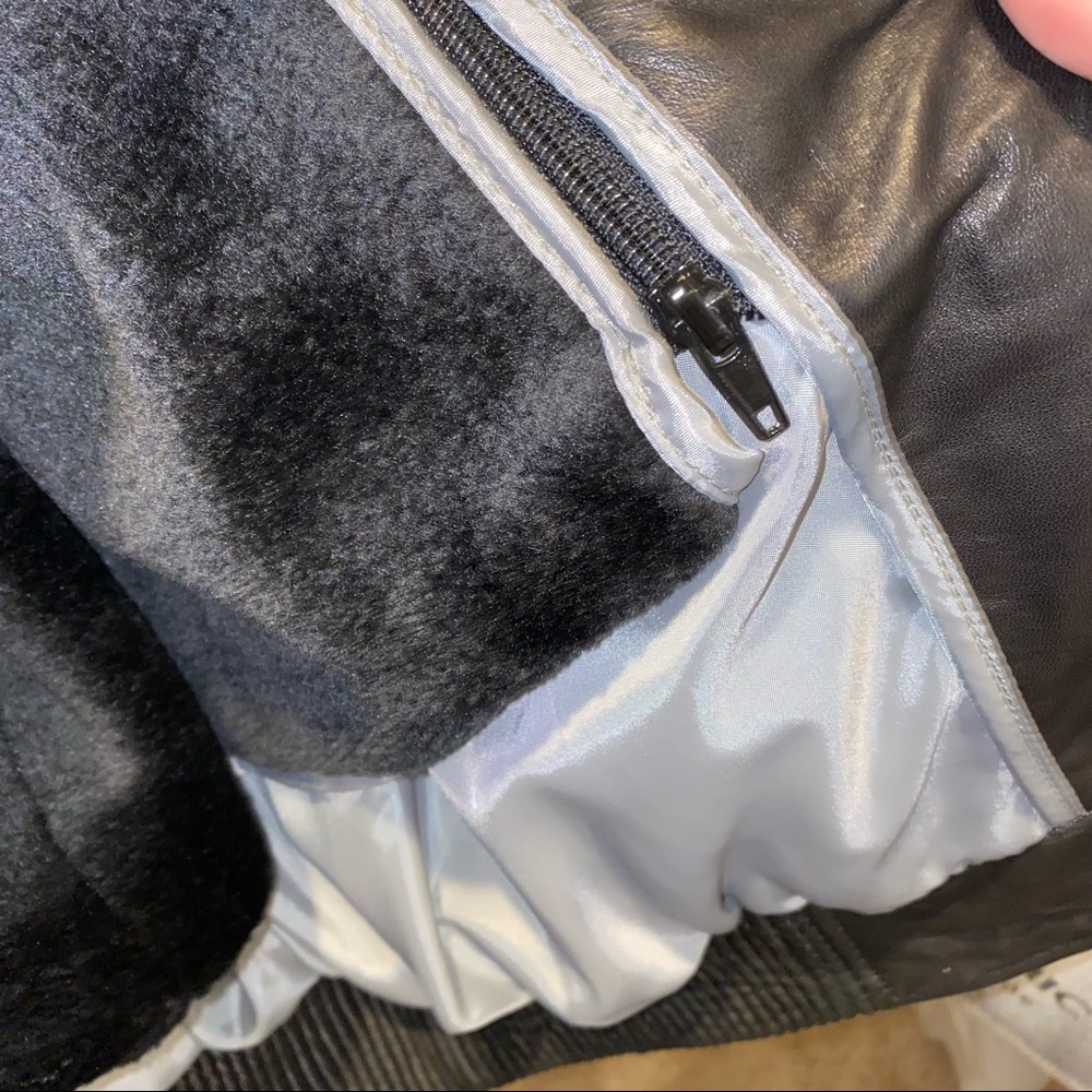 🔴SOLD- Mens Black Italian Leather Bomber Jacket Size 5 XL - Picture 7 of 13